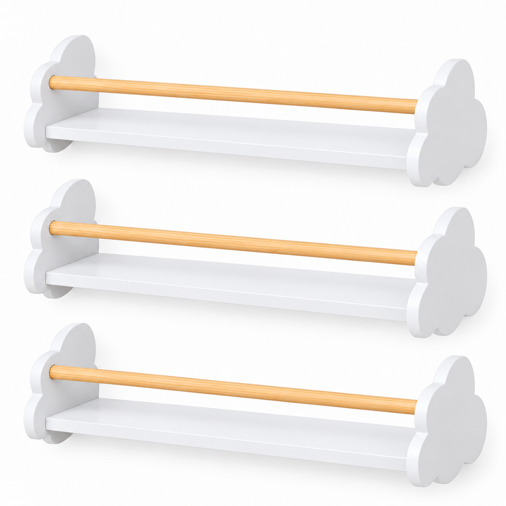 Étagères murales enfant Nuage – Lot de 3