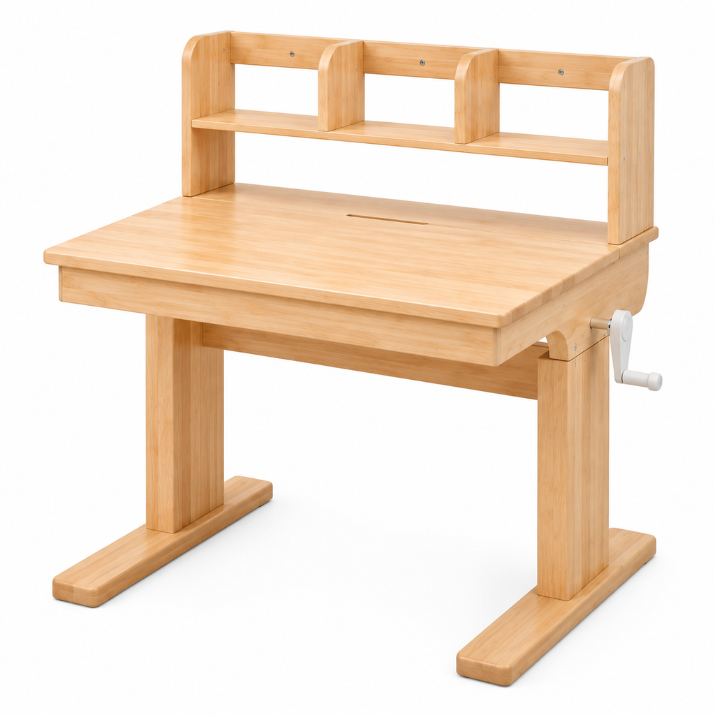 Bureau évolutif enfant en bois – Hauteur & plateau réglables