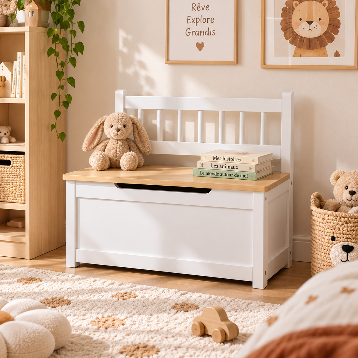 Coffre-banc enfant – Rangement à jouets
