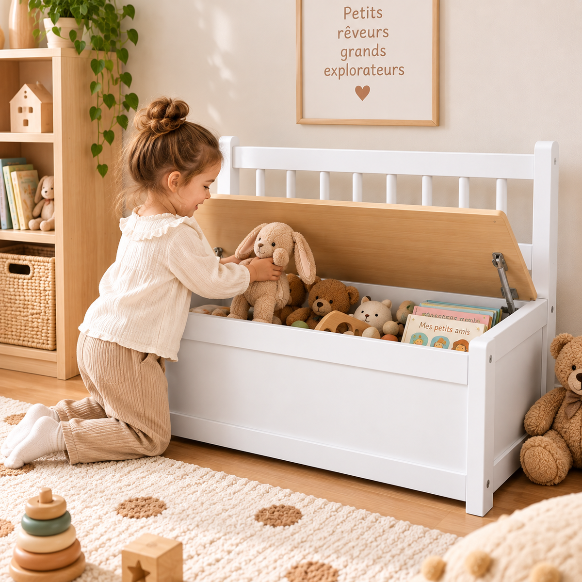 Coffre-banc enfant – Rangement à jouets
