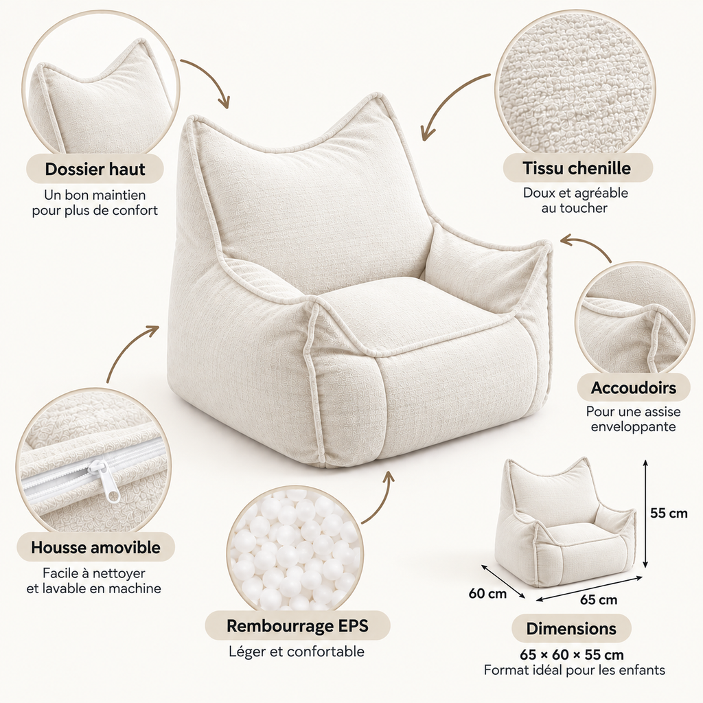 Fauteuil enfant Cocoon – Coin lecture