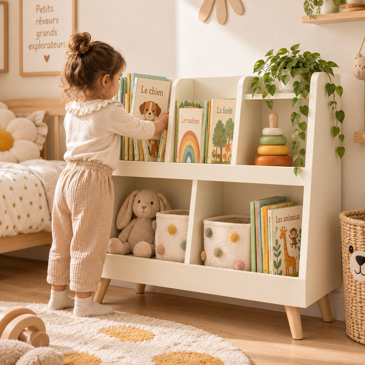 Meuble de rangement Montessori – Livres & Jouets